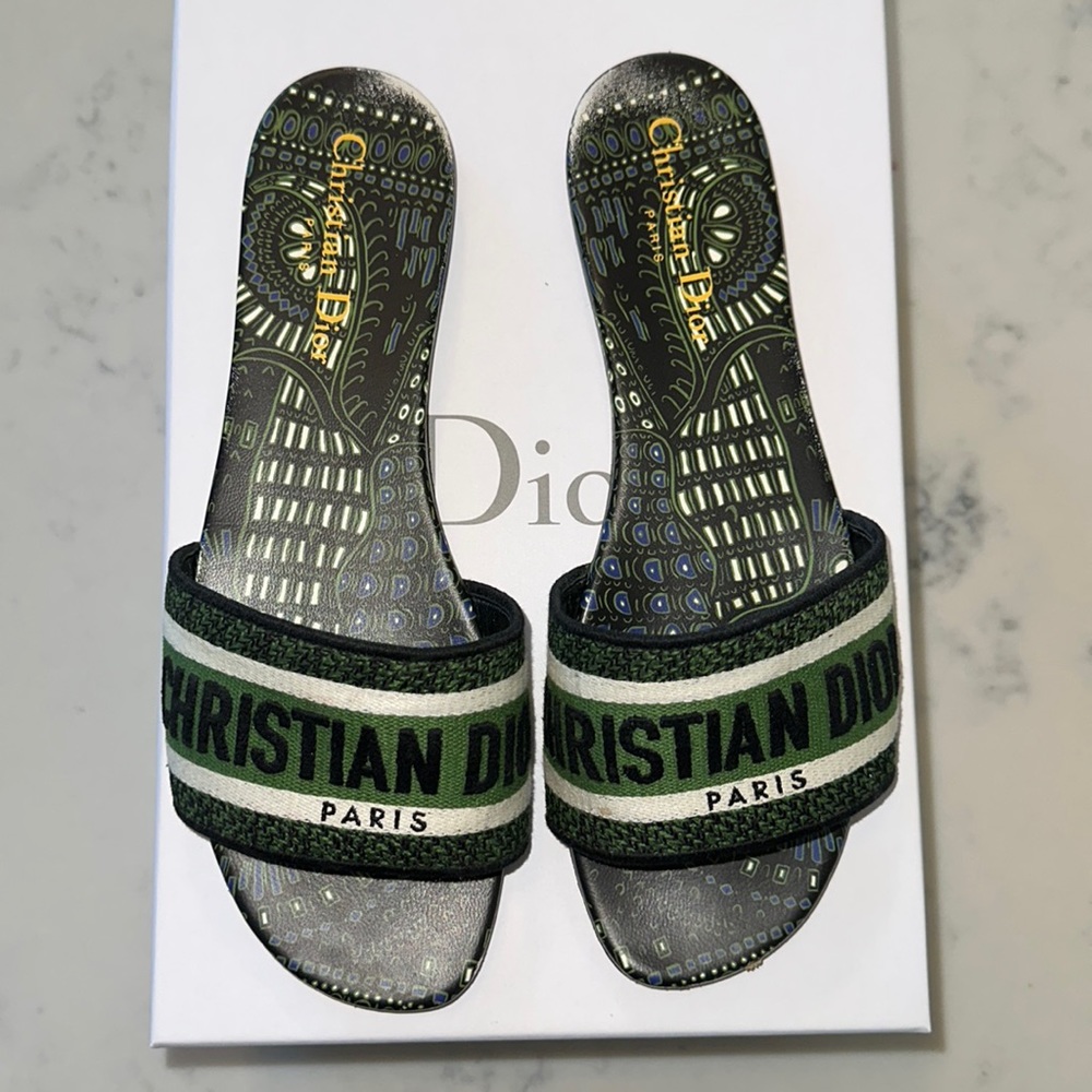 DIOR SANDALS - Dway slide green / black size 38.5